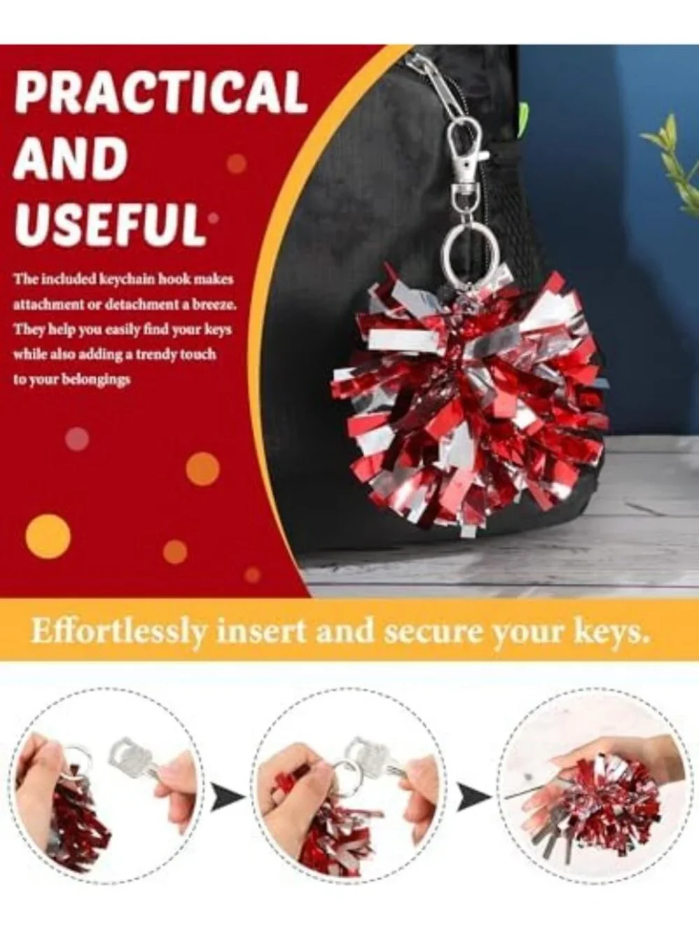 Cheerful Pom Pom Keychain Accessory | Fun Bag Charm | Cute Gift Idea
